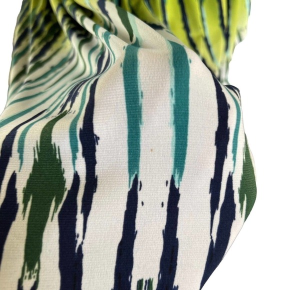 Donna Morgan Green Blue Halter Empire Knot Long Length Maxi Dress Size 6 EUC - Picture 7 of 9